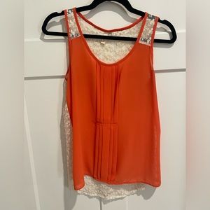 Orange sheer tank